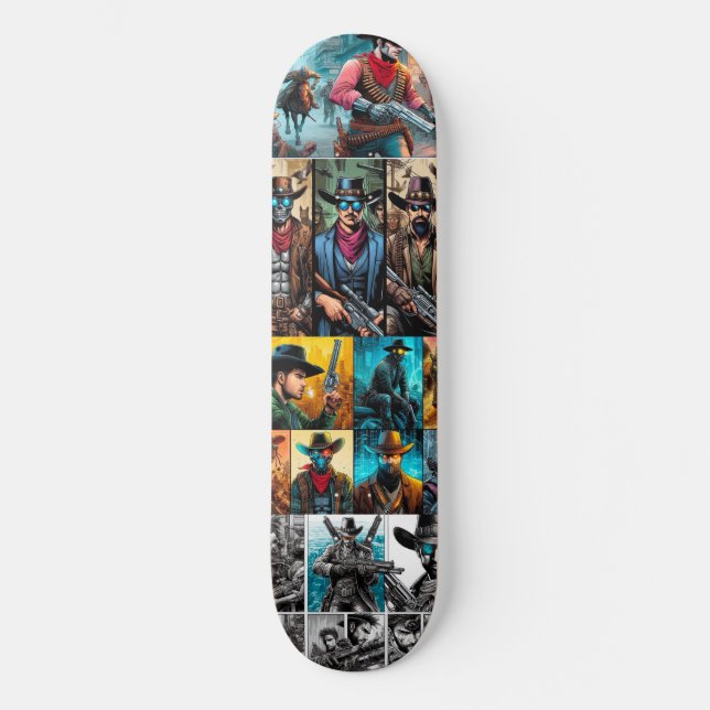 cowboycyborg tecknader mini skateboard bräda 18,5 cm (Framsida)