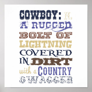 Cowboydefinitionaffisch Poster