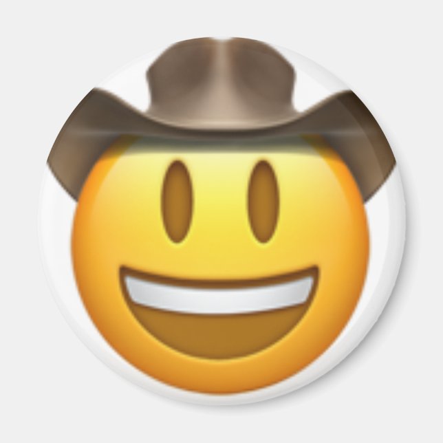 Cowboyemoji ansikte magnet (Framsidan)