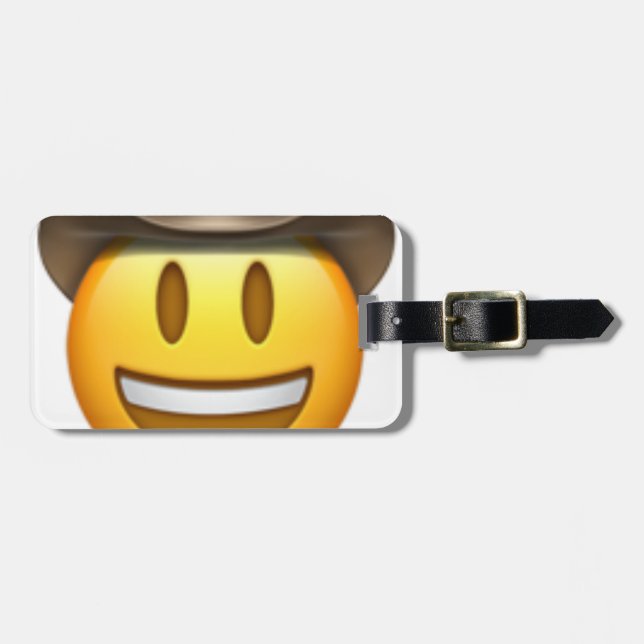 Cowboyemojiansikte Bagagebricka (Horisontell Framsida)