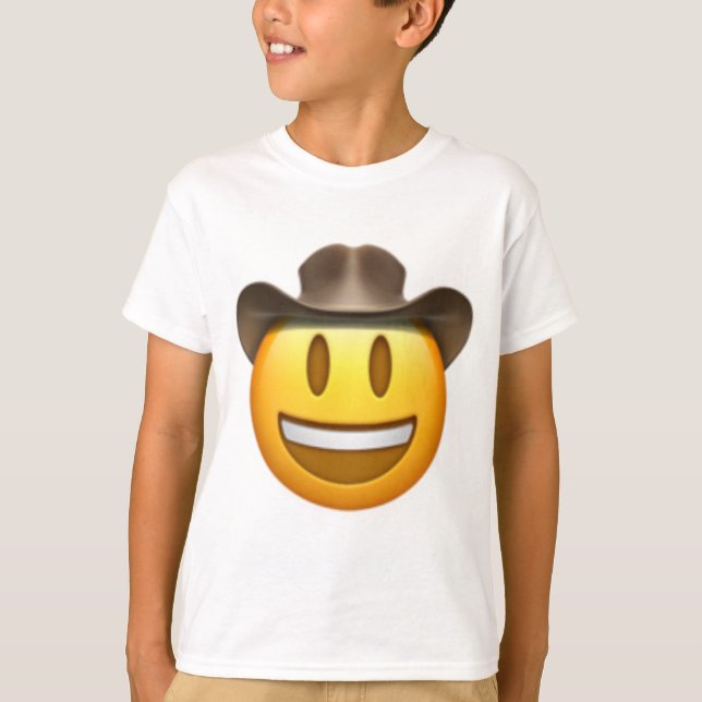Cowboyemojiansikte T Shirt (Framsida)