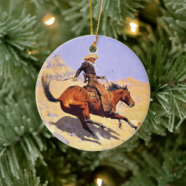 Cowboyen (av Frederic Remington) Julgransprydnad Keramik