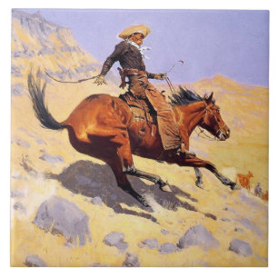 Cowboyen (av Frederic Remington) Kakelplatta