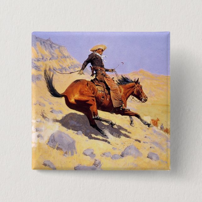 Cowboyen (av Frederic Remington) Knapp (Framsida)