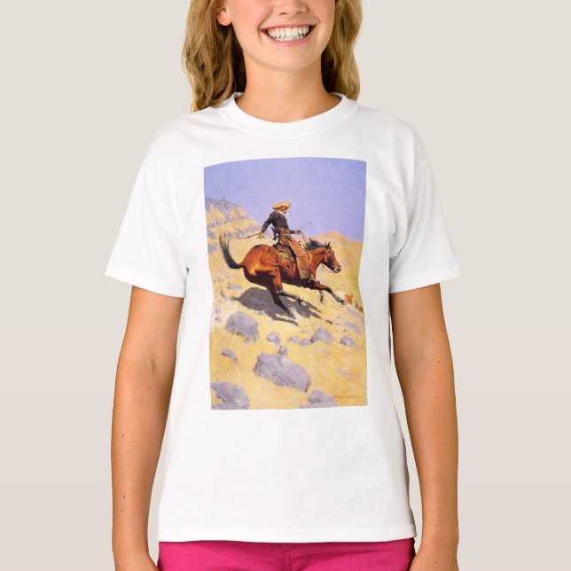 Cowboyen (av Frederic Remington) T Shirt (Framsida)