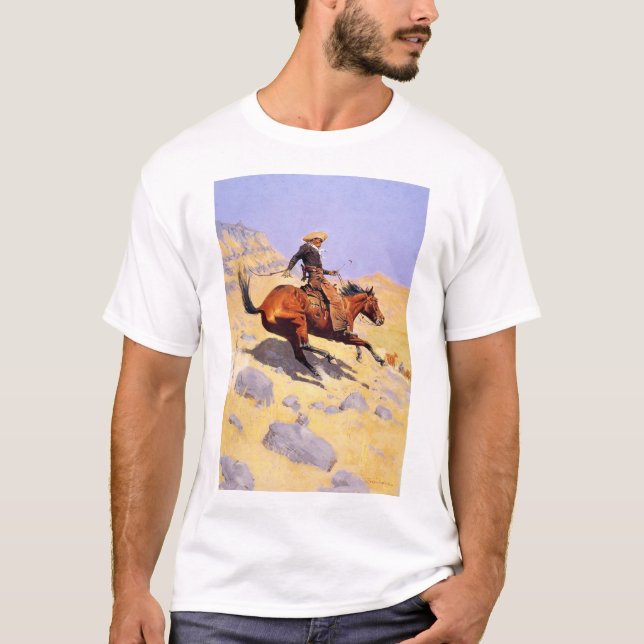 Cowboyen (av Frederic Remington) T Shirt (Framsida)