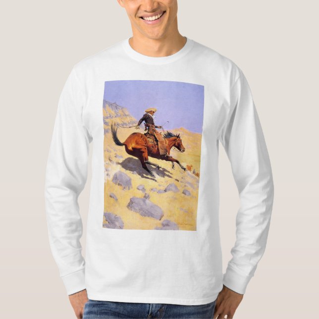 Cowboyen (av Frederic Remington) T Shirt (Framsida)