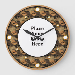 Cowboyen hatar ditt foto-väggsluss stor klocka