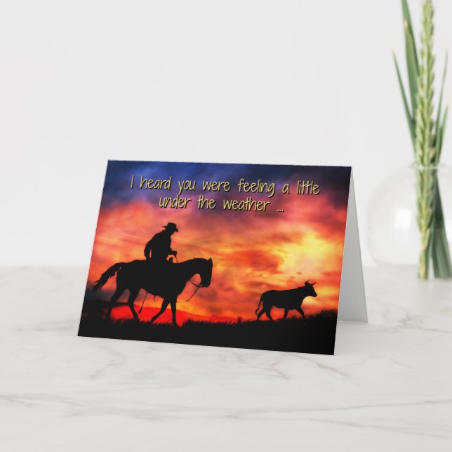 Cowboyen kommer bra, känner bättre Cute Card Kort (Framsida)