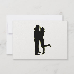 Cowboyen och Cowgirl i Kärlek Silhouette-Blank Ins OSA Kort