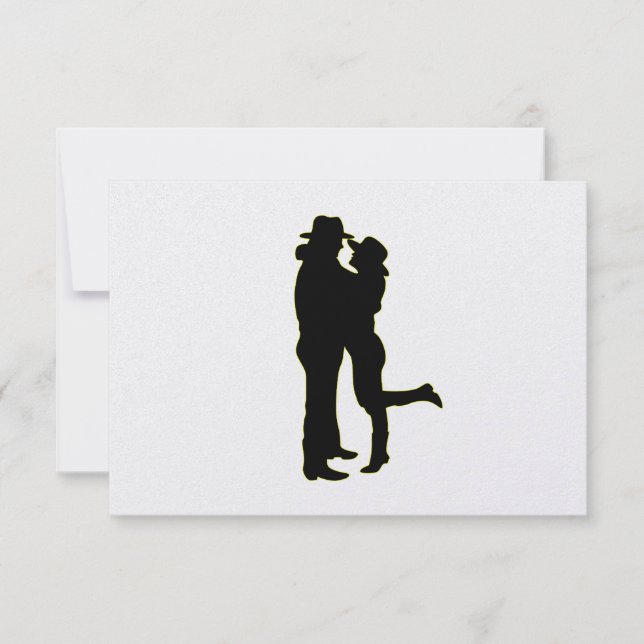 Cowboyen och Cowgirl i Kärlek Silhouette OSA Kort (Framsida)