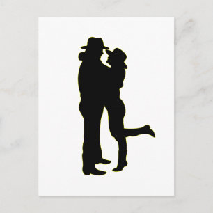 Cowboyen och Cowgirl i Kärlek Silhouette Vykort