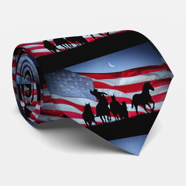 Cowboyen och den amerikanska Flagga-Westerna Land Slips (Rullad)