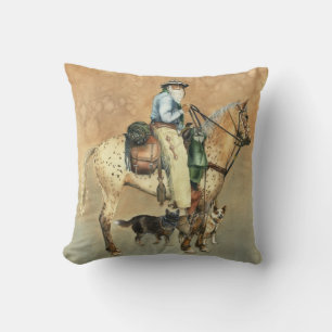 Cowboyen och hans Appaloosa Dekorativ kudde