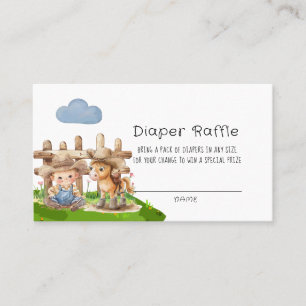 Cowboyen och hans Pony Horse Boy Diaper Raffle Visitkort