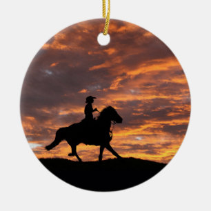 Cowboyen och Horse Jul Ornament