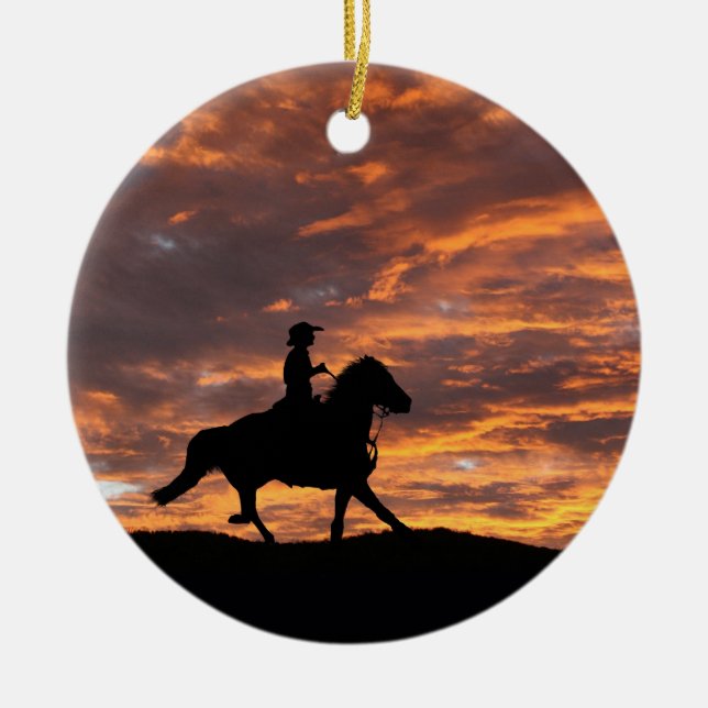 Cowboyen och Horse Jul Ornament (Framsidan)