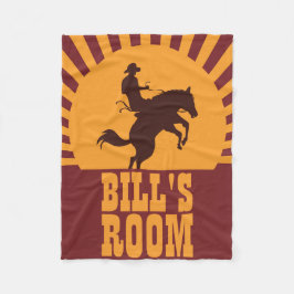 Cowboyen och Horse Rodeo Sunset Fleecefilt
