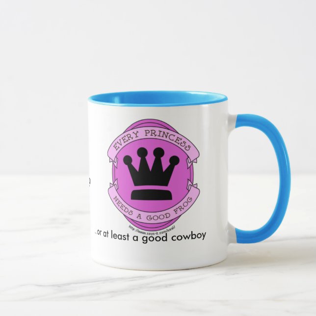 Cowboyen och princessen - rosor och blått mugg (Höger)