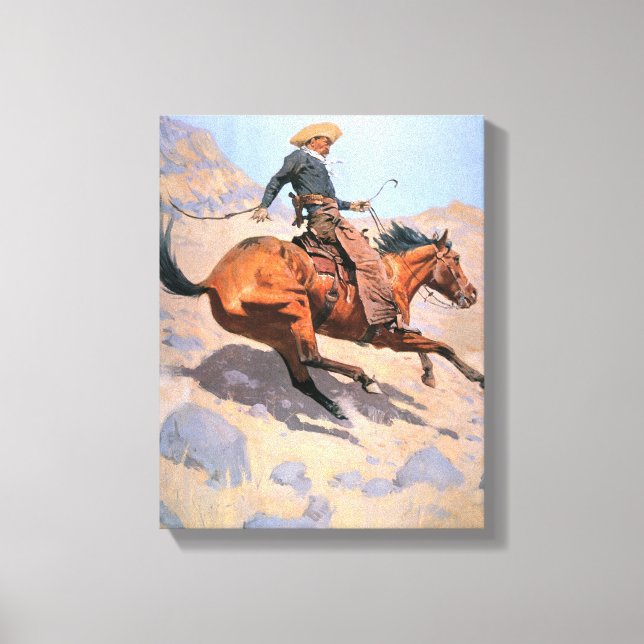 Cowboyen (olja på canvas) canvastryck (Framsida)