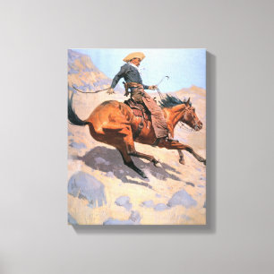 Cowboyen (olja på kanfas) canvastryck