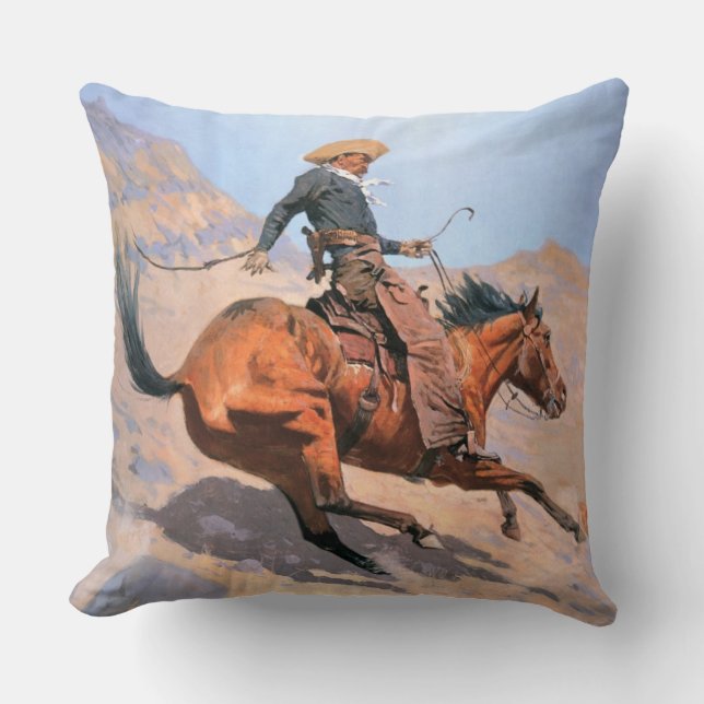 Cowboyen (olja på kanfas) kudde (Framsida)