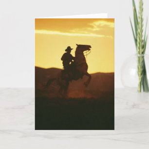 Cowboyen på Rearing Horse Kort
