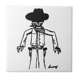 Cowboyen skissar belägger med tegel kakelplatta