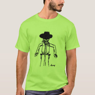 Cowboyen skissar den vuxna grundläggande T-tröja T-shirt