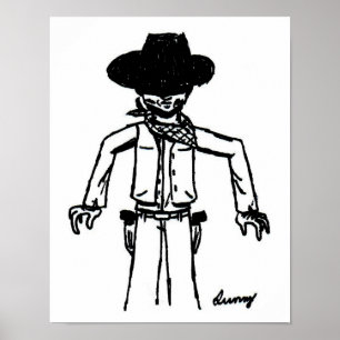 Cowboyen skissar trycket poster