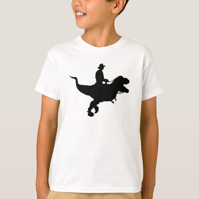 Cowboyen som rider T-Rex, lurar T-tröja T-shirt (Framsida)