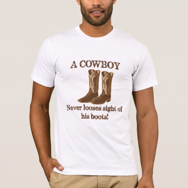Cowboyen tappar aldrig synen på hans Westerna kons T Shirt (Framsida)