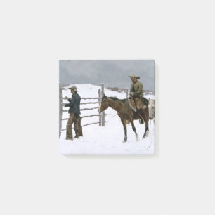 ”Cowboyens fall” av Frederic Remington Post-it Block