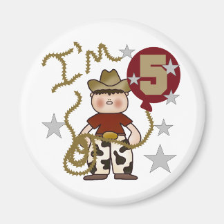 Cowboyens femte födelsedag T-shirts och presenter Magnet