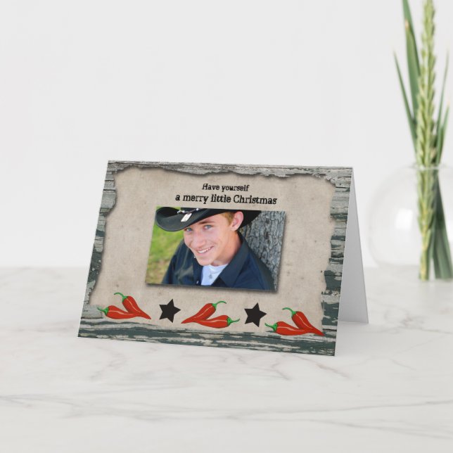 Cowboyens julfotoport helgkort (Framsida)