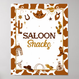 Cowboyens Westerna Saloon Snacks-tecken Poster