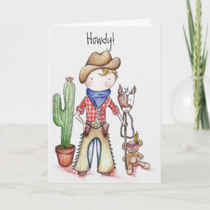 Cowboyfödelsedagkort Kort