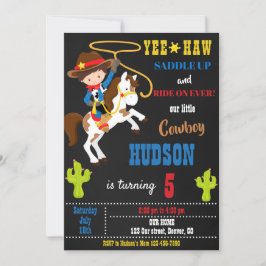 Cowboyfödelsedagsinbjudan Vilda western rodeo part Inbjudningar