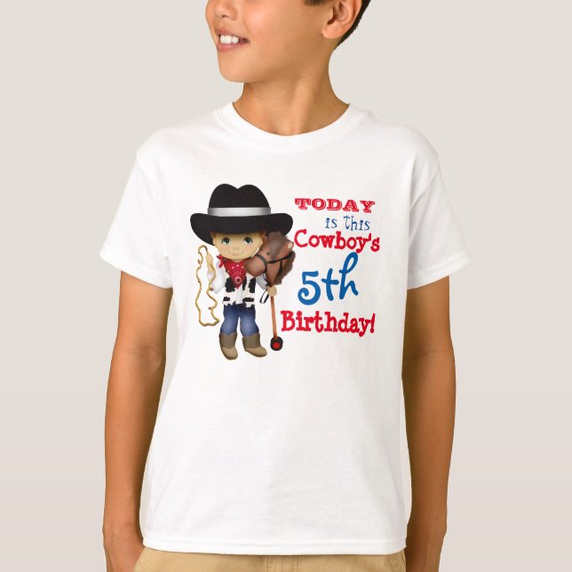 CowboyfödelsedagT-tröja T-shirt (Framsida)