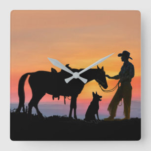 COWBOYFÖLJEN FYRKANTIG KLOCKA