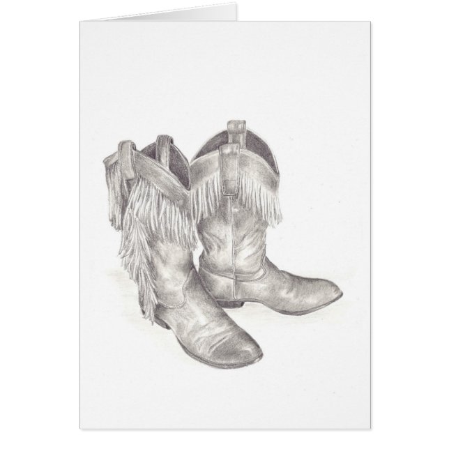 Cowboyfringed Boots hälsningskort (Framsidan)