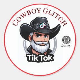 CowboyGlitch | Rund | Stickers Runt Klistermärke