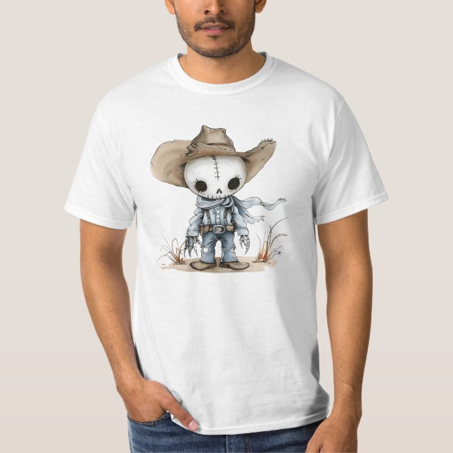 cowboyhalloween-spöke t shirt (Framsida)