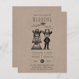 Cowboyhandtaget Bröllop Tecknad Bride Groom