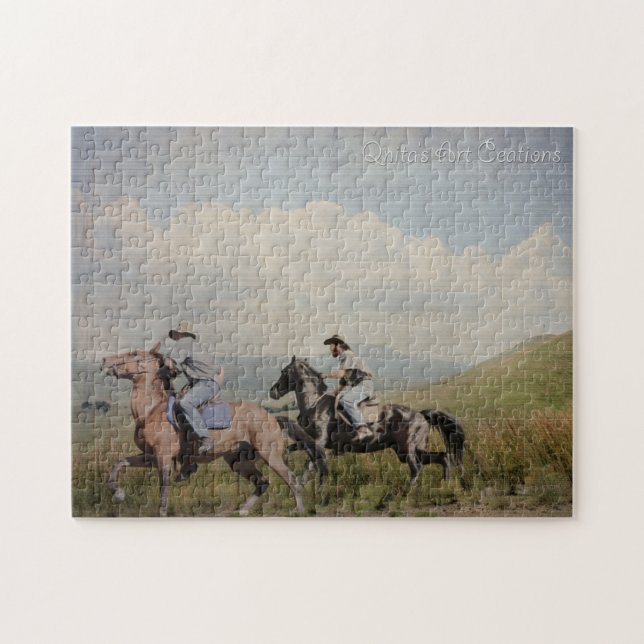 Cowboyhästridning Pussel (Horisontell)