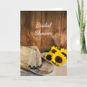 Cowboyhat Sunblommor och Barn Wood Möhippa Inbjudan