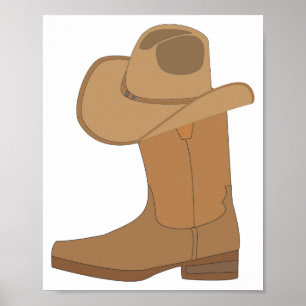 Cowboyhatt och stövel poster
