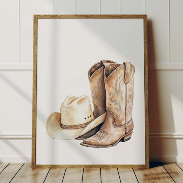 Cowboyhatt och stövlar Affisch Barn Västra rumsdek (Skapare uppladdad)