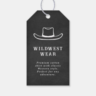 Cowboyhatt, svartvit märkre av kläder presentetikett