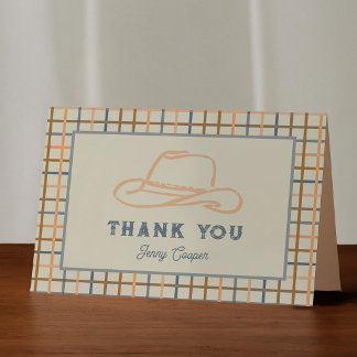 Cowboyhatt Western Gingham Tack Kort